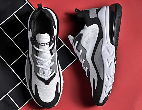 SINOES Zapatillas de Deportes Hombre Mujer Zapatos Deportivos Aire Libre para Correr Calzado Sneakers Gimnasio Casual Blanco 43 EU