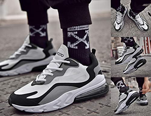 SINOES Zapatillas de Deportes Hombre Mujer Zapatos Deportivos Aire Libre para Correr Calzado Sneakers Gimnasio Casual Blanco 43 EU