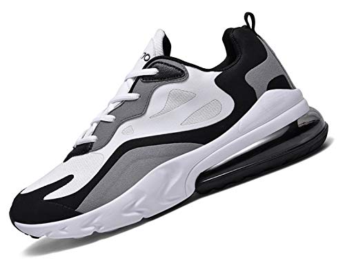 SINOES Zapatillas de Deportes Hombre Mujer Zapatos Deportivos Aire Libre para Correr Calzado Sneakers Gimnasio Casual Blanco 43 EU