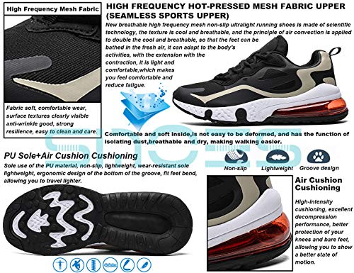 SINOES Zapatillas Hombres Mujer Deporte Running Zapatos para Correr Gimnasio Sneakers Deportivas Padel Transpirables Casual Negro 42 EU