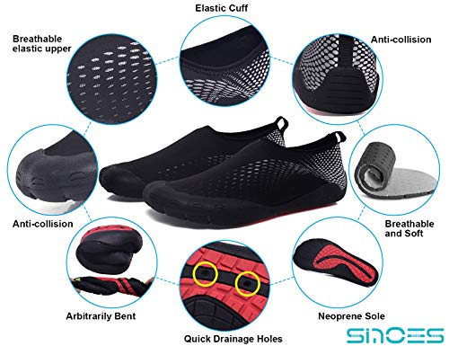 SINOES Zapatos de Agua Escarpines Mujer Hombre Antideslizante Secado Rápido Descalzo Natacion Zapatillas para Buceo Snorkel Surf Piscina Playa