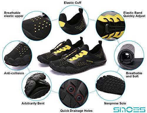 SINOES Zapatos de Agua Unisex Zapatos de Piel descalza para Run Dive Surf Swim Beach Yoga