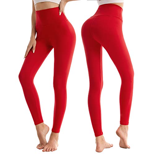 SINOPHANT Mallas de Deporte de Mujer, Leggins Pantalon Deporte Yoga, Leggings Mujer Fitness Suaves Elásticos Cintura Alta para Reducir Vientre