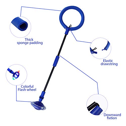 Sinwind Anillo de Salto Bola Intermitente, Bola de Salto de Tobillo, Anillo de Salto Intermitente, LED Plegable Saltar Bola, Colorida Anillo de Salto para Niños y Adultos (Azul)