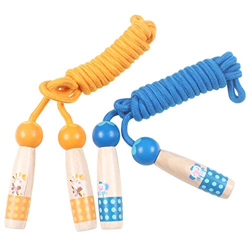 Sinwind Cuerda de saltar para niños, con mango de madera de dibujos animados, ajustable, para niños y niñas, entrenamiento de deporte (rosa - oso) Sinwind Cuerda de saltar para niños, con mango de madera de dibujos animados, ajustable, para niños y niñas, entrenamiento de deporte (rosa - oso)
