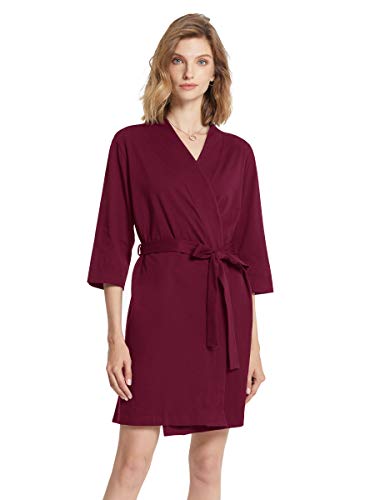 SIORO Albornoz de algodón para mujer, bata tipo kimono de punto, para mujer, talla S-XXXL