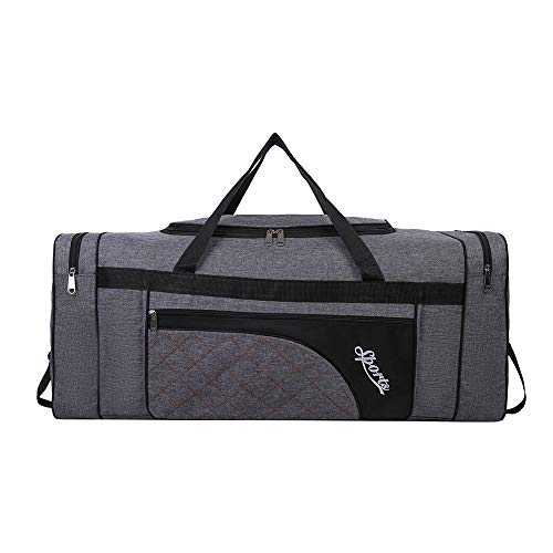 Sipobuy Bolsa De Viaje Plegable De 80L, Bolsa De Gimnasio Deportiva, Compartimento para Zapatos, Holdal, Ligera E Impermeable, De Gran Capacidad, Unisex (Grey)