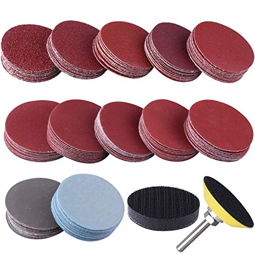 SIQUK 120 Piezas Discos de Lijado de 50mm Discos Hook and Loop Grano 60 80 120 180 240 400 600 800 1000 1200 2000 3000 SIQUK 120 Piezas Discos de Lijado de 50mm Discos Hook and Loop Grano 60 80 120 180 240 400 600 800 1000 1200 2000 3000