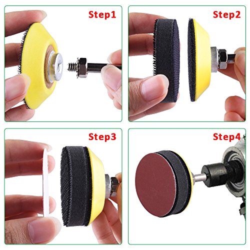 SIQUK 200 Piezas Discos de Lijado de 50mm Discos Hook and Loop Grano 80 180 240 320 400 600 800 1000 2000 3000 SIQUK 200 Piezas Discos de Lijado de 50mm Discos Hook and Loop Grano 80 180 240 320 400 600 800 1000 2000 3000
