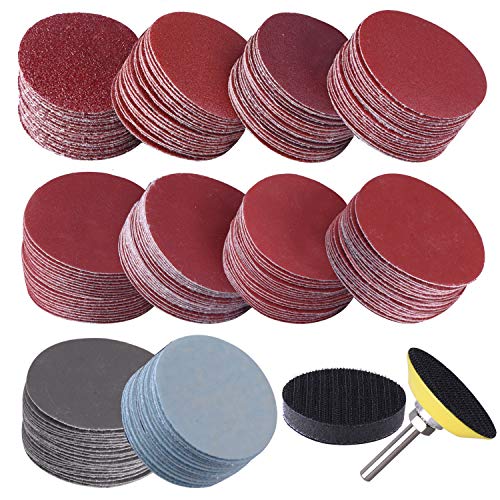 SIQUK 200 Piezas Discos de Lijado de 50mm Discos Hook and Loop Grano 80 180 240 320 400 600 800 1000 2000 3000 SIQUK 200 Piezas Discos de Lijado de 50mm Discos Hook and Loop Grano 80 180 240 320 400 600 800 1000 2000 3000