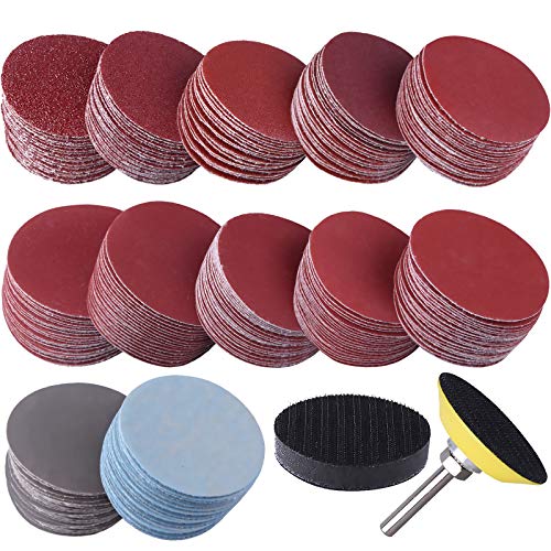 SIQUK 300 Piezas Discos de Lijado de 50mm Discos Hook and Loop Grano 60 80 120 180 240 400 600 800 1000 1200 1500 2000 3000 SIQUK 300 Piezas Discos de Lijado de 50mm Discos Hook and Loop Grano 60 80 120 180 240 400 600 800 1000 1200 1500 2000 3000