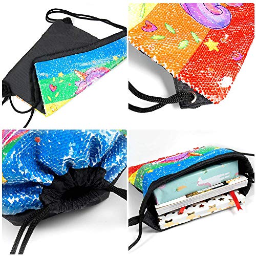 Sirena Bolsa de Lentejuelas Magic Reversible Mochila Brillante Bolsa de Danza para Niñas Mujeres Niños 30×40cm