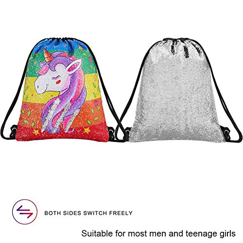 Sirena Bolsa de Lentejuelas Magic Reversible Mochila Brillante Bolsa de Danza para Niñas Mujeres Niños 30×40cm