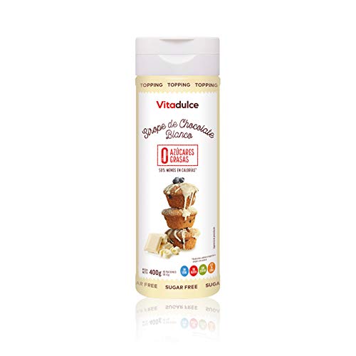 Sirope de chocolate blanco sin azĂșcar, Topping de chocolate blanco, Sirope bajo en calorĂas 400 gr - Vitadulce Sirope de chocolate blanco sin azĂșcar, Topping de chocolate blanco, Sirope bajo en calorĂas 400 gr - Vitadulce