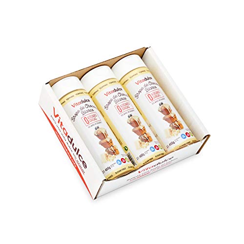 Sirope de chocolate blanco sin azĂșcar, Topping de chocolate blanco, Sirope bajo en calorĂas 400gr. Pack de 3 unidades- Vitadulce Sirope de chocolate blanco sin azĂșcar, Topping de chocolate blanco, Sirope bajo en calorĂas 400gr. Pack de 3 unidades- Vitadulce