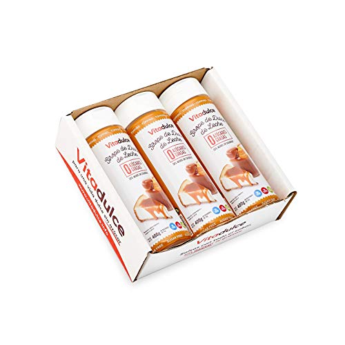 Sirope de dulce de leche sin azúcar, Topping de dulce de leche, Sirope bajo en calorías 400 gr. Pack de 3 unidades - Vitadulce Sirope de dulce de leche sin azúcar, Topping de dulce de leche, Sirope bajo en calorías 400 gr. Pack de 3 unidades - Vitadulce