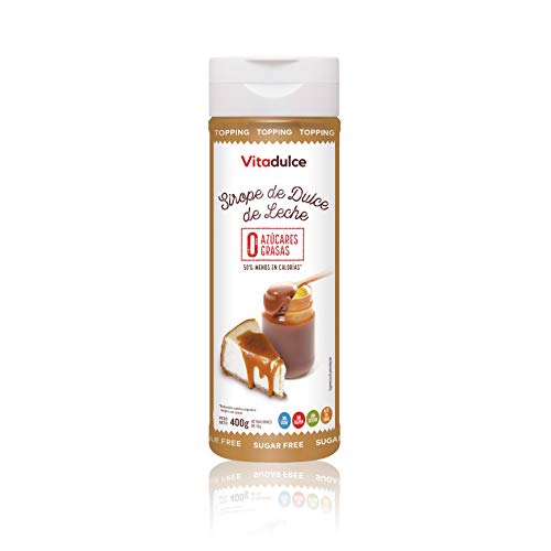 Sirope de dulce de leche sin azúcar, Topping de dulce de leche, Sirope bajo en calorías 400 gr. Pack de 3 unidades - Vitadulce Sirope de dulce de leche sin azúcar, Topping de dulce de leche, Sirope bajo en calorías 400 gr. Pack de 3 unidades - Vitadulce