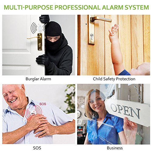 Sistema de Alarma gsm para Casa, Inalámbrico, Antirrobo, Servicio + Garantía, Multi-Accesorios y Pilas Incluidas, Voz y LCD Pantalla en Castellano, Expandible 99 Sensores para Oficina en el Hogar Sistema de Alarma gsm para Casa, Inalámbrico, Antirrobo, Servicio + Garantía, Multi-Accesorios y Pilas Incluidas, Voz y LCD Pantalla en Castellano, Expandible 99 Sensores para Oficina en el Hogar