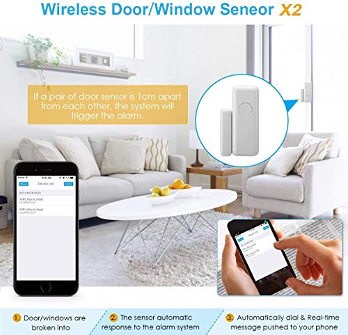 Sistema de Alarma Inalámbrico Gsm WiFi para Seguridad del Hogar Kit de Alarma Antirrobo Control Remoto de Phone APP Idioma Español Alarma de Marcación Automática