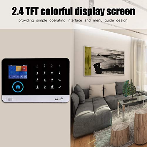 Sistema de Alarma Inteligente con Pantalla a Color TFT, 433MHZ Wireless gsm + GPRS + WiFi Alarma de Video Inteligente con Host de Alarma, Sensor PIR, Bocina de Alarma, Control Remoto(EU)