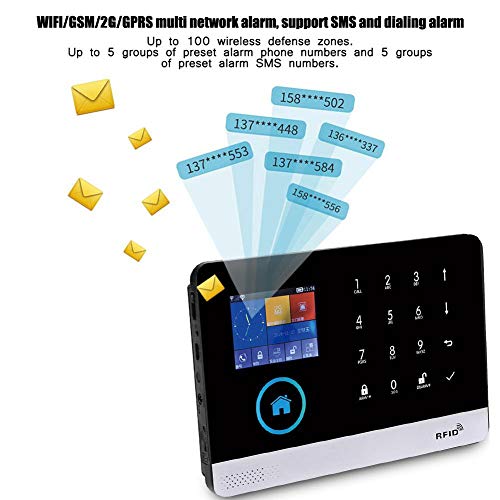 Sistema de Alarma Inteligente con Pantalla a Color TFT, 433MHZ Wireless gsm + GPRS + WiFi Alarma de Video Inteligente con Host de Alarma, Sensor PIR, Bocina de Alarma, Control Remoto(EU) Sistema de Alarma Inteligente con Pantalla a Color TFT, 433MHZ Wireless gsm + GPRS + WiFi Alarma de Video Inteligente con Host de Alarma, Sensor PIR, Bocina de Alarma, Control Remoto(EU)