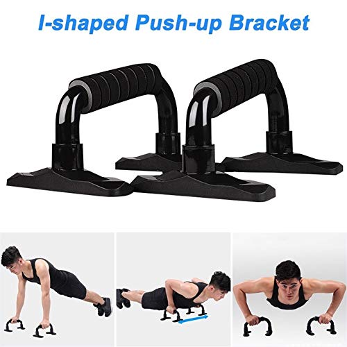 Sistema de pote hacia arriba, 1 par de empuje en forma de I stands Inicio Formación Fuerza push-up horquilla de nuca de ejercicio físico en el pecho del cuerpo del ejercicio de construcción de equipos