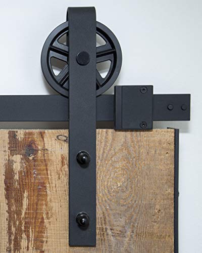 Sistema de puerta corredera, rueda de radios de 200 cm, juego completo con ruedas y carril, sistema de puerta corredera de 2 metros, rueda de radios -Spoke wheel black Sistema de puerta corredera, rueda de radios de 200 cm, juego completo con ruedas y carril, sistema de puerta corredera de 2 metros, rueda de radios -Spoke wheel black