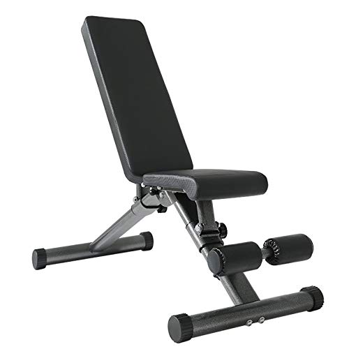 Sit Plegable hasta El Banco, Doblando Peso En Press De Banca para Gimnasio Entrenamiento Corporal La Casa Capacidad Elevación Inclinación Plana Declive Ejercicio Uso Múltiples,Negro