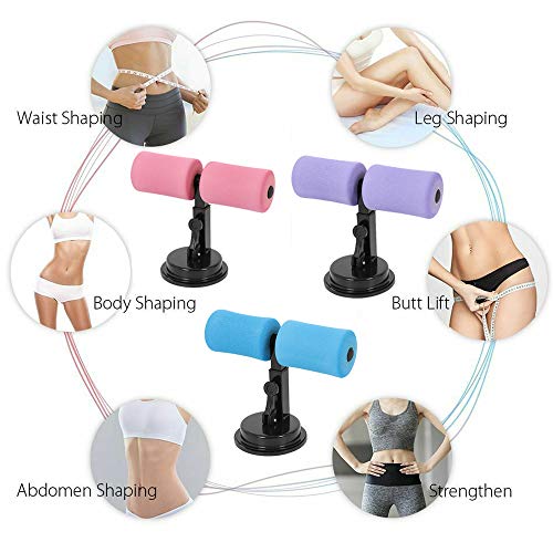 Sit-Ups Assistant Device, Sit Up Stand Home Gym Equipment Sit Up Bars Abdominal Training Stand Multi Function Abdominal Exerciser (Pink)