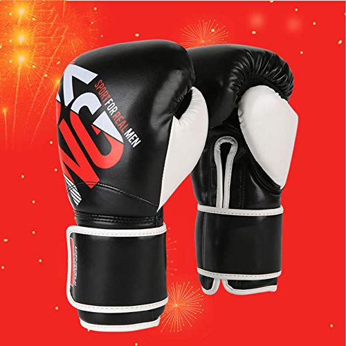 SIWUXIE Guantes De Boxeo Deportivos Elite, Guantes De Entrenamiento Muay Thai Sanda para Adultos, Diseñados para Taekwondo MMA Y Competencia,Rojo,12oz