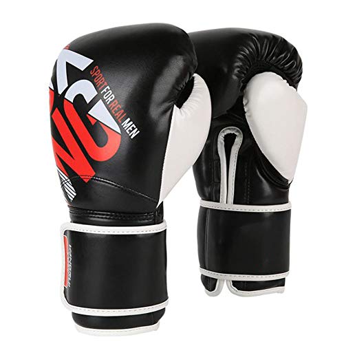 SIWUXIE Guantes De Boxeo Deportivos Elite, Guantes De Entrenamiento Muay Thai Sanda para Adultos, Diseñados para Taekwondo MMA Y Competencia,Rojo,12oz