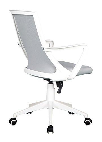 SixBros. Silla de Oficina Silla giratoria Tela Gris/Blanco 0722M/2240