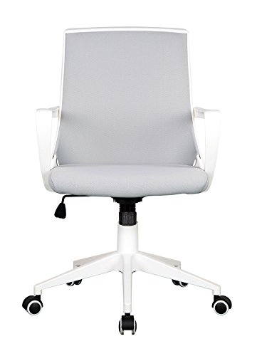 SixBros. Silla de Oficina Silla giratoria Tela Gris/Blanco 0722M/2240