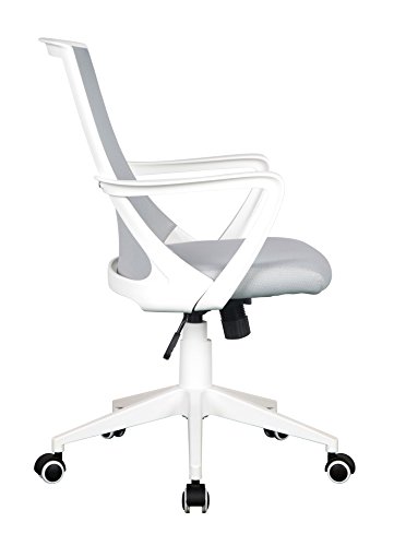 SixBros. Silla de Oficina Silla giratoria Tela Gris/Blanco 0722M/2240