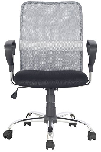 SixBros. Sillón de Oficina Silla de Oficina Silla giratoria Gris/Negro - H-8078F-2/2060