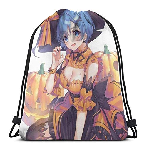 siyang Bolsa de Cuerda Bolsa de Mano Bolsa de un Solo Hombro Bolsa de Ejercicio Viaje de Fitness Halloween Rem - Re-Zero