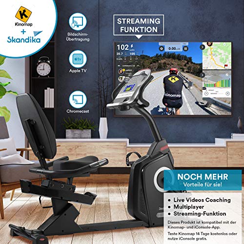 skandika Veien - Bicicleta Reclinable - sensores de Pulso - 32 Niveles controlados por Ordenador - Entrenador de Bicicleta/ergómetro reclinado skandika Veien - Bicicleta Reclinable - sensores de Pulso - 32 Niveles controlados por Ordenador - Entrenador de Bicicleta/ergómetro reclinado