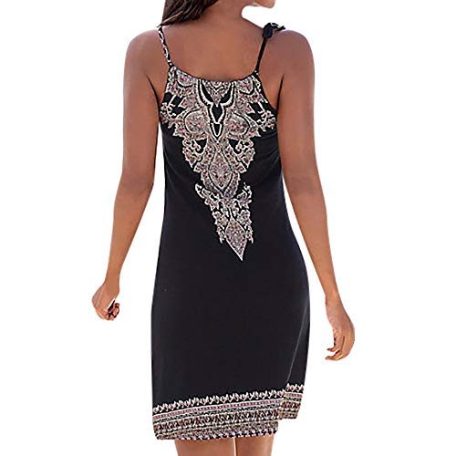 SKBOOS Vestido Vestido de Las Mujeres Sexy sin Mangas del Cuello de la Manga de impresión Boho Beach Party Summer Ladies Halter Short Mini Vestido SKBOOS Vestido Vestido de Las Mujeres Sexy sin Mangas del Cuello de la Manga de impresión Boho Beach Party Summer Ladies Halter Short Mini Vestido