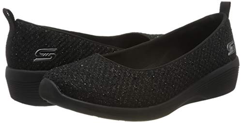 Skechers Arya Sweet Glitz, Zapatillas sin Cordones Mujer, Negro Negro Negro Metálico Knit Negro Gunmetal Trim BBK, 40 EU