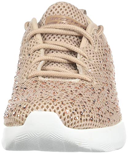 Skechers Bobs Squad 2-Bow Beauty - Zapatillas deportivas para mujer con diseño de estrases Zapatillas con cordones y empeine en punto con estrases., Rosa (Rose gold), 37 EU