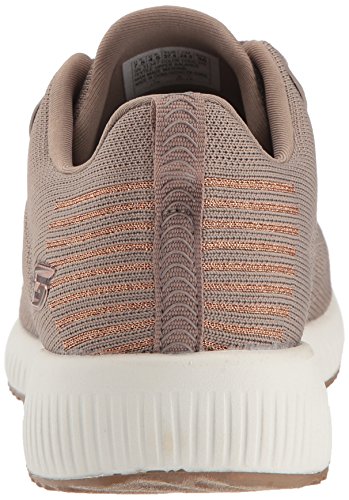 Skechers Bobs Squad-Glam League, Zapatillas Mujer, Multicolor (TPE Black Engineered Knit/Rose Gold Trim), 36 EU