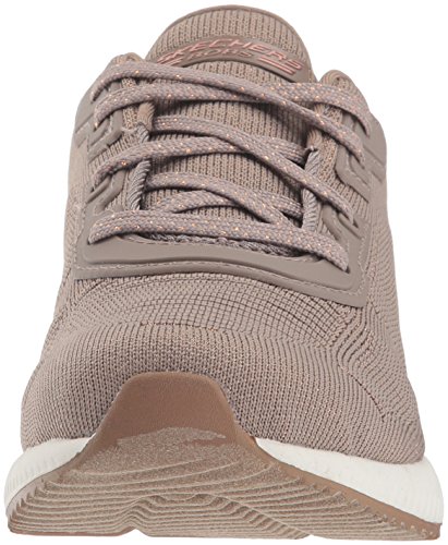 Skechers Bobs Squad-Glam League, Zapatillas Mujer, Multicolor (TPE Black Engineered Knit/Rose Gold Trim), 36 EU