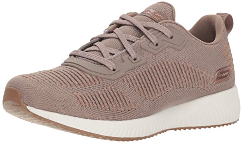 Skechers Bobs Squad-Glam League, Zapatillas Mujer, Multicolor (TPE Black Engineered Knit/Rose Gold Trim), 36 EU