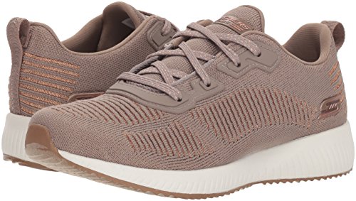 Skechers Bobs Squad-Glam League, Zapatillas Mujer, Multicolor (TPE Black Engineered Knit/Rose Gold Trim), 39 EU