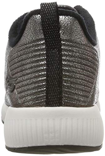 Skechers Bobs Squad-Sparkle Life, Zapatillas Mujer, Multicolor (Pew Champagne Duraleather/Chenille Line), 37 EU