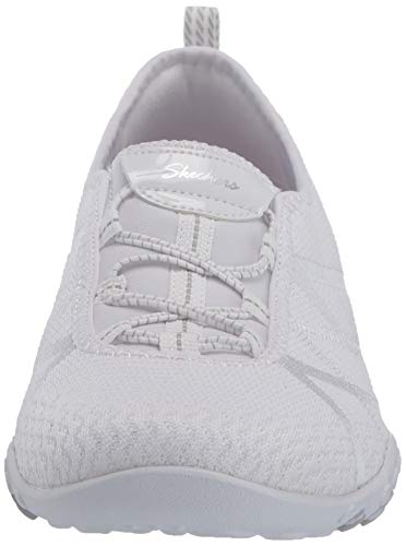 Skechers Breathe-Easy-A-Look, Zapatillas Mujer, Multicolor (WSL Gray Soft Knit Mesh/Peach Trim), 39 EU