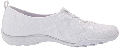 Skechers Breathe-Easy-A-Look, Zapatillas Mujer, Multicolor (WSL Gray Soft Knit Mesh/Peach Trim), 39 EU