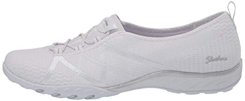 Skechers Breathe-Easy-A-Look, Zapatillas Mujer, Multicolor (WSL Gray Soft Knit Mesh/Peach Trim), 39 EU