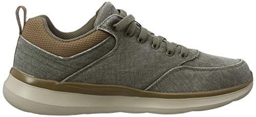 Skechers Delson 2.0 Kemper, Zapatillas Hombre, Verde (Khaki Canvas Khk), 45 EU