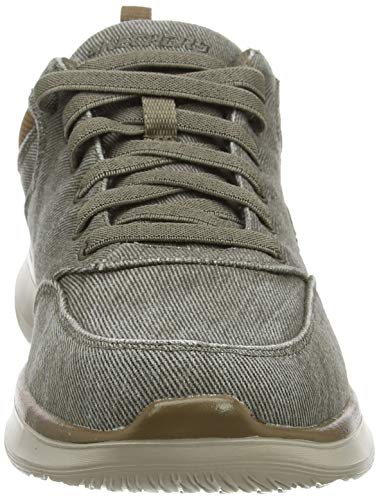 Skechers Delson 2.0 Kemper, Zapatillas Hombre, Verde (Khaki Canvas Khk), 45 EU Skechers Delson 2.0 Kemper, Zapatillas Hombre, Verde (Khaki Canvas Khk), 45 EU